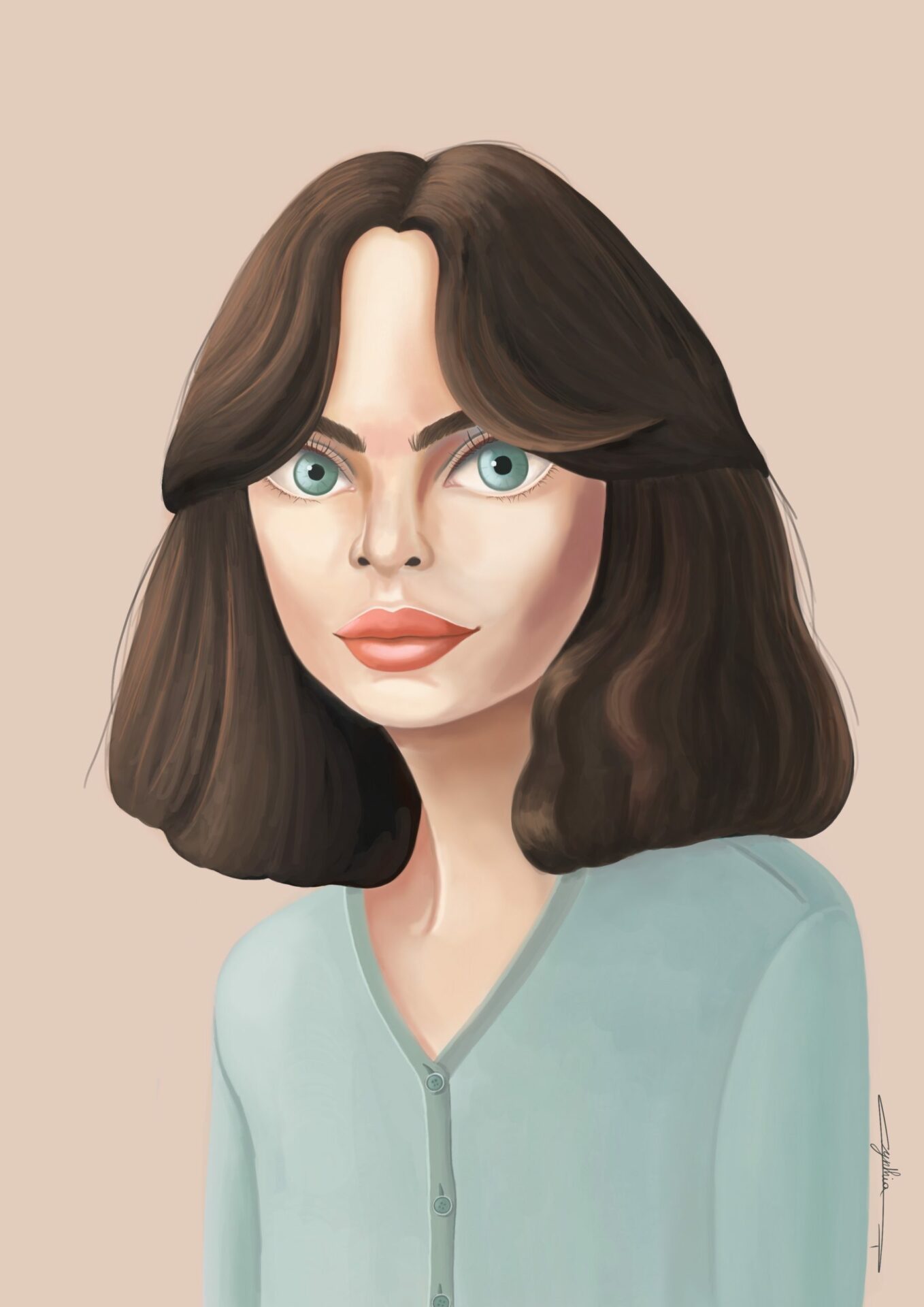 Portrait d’une femme illustration Cynthia Artstudio