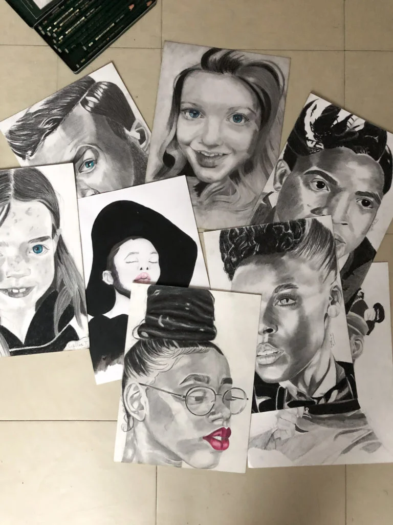Style de dessin réaliste, portraits réalistes de Cynthia Artstudio