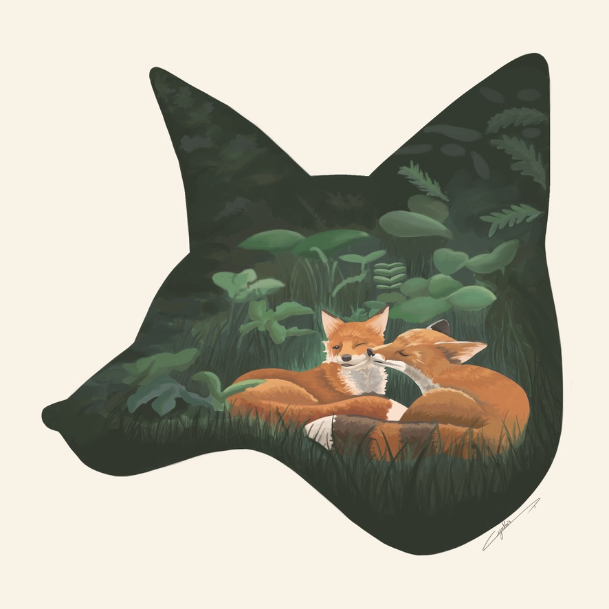 Portfolio Tête de renard illustration pour puzzle en bois Cynthia Artstudio