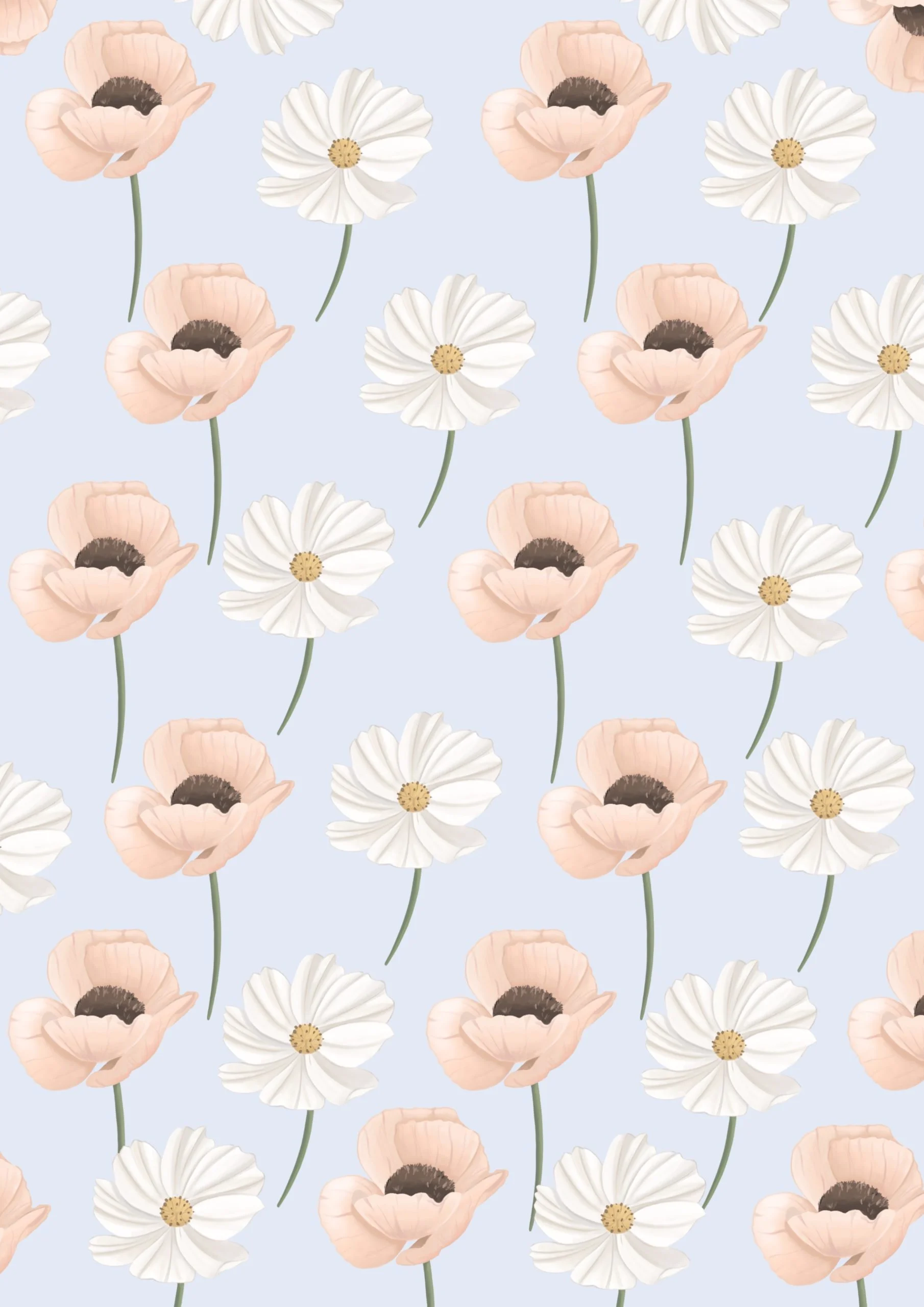 illustration pattern motif de fleurs blanches et roses
