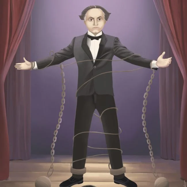 portfolio de Cynthia Artstudio illustration du magicien Harry Houdini