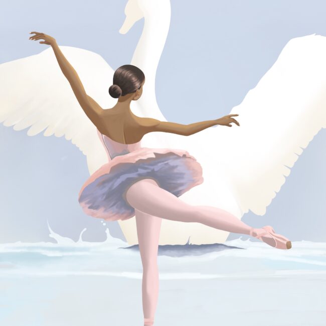 Danseuse étoile illustration fait par l’illustratrice Cynthia Artstudio