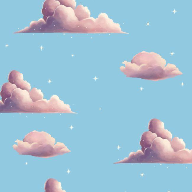 Motif nuages, fait par l’illustratrice Cynthia Artstudio. Cloud pattern