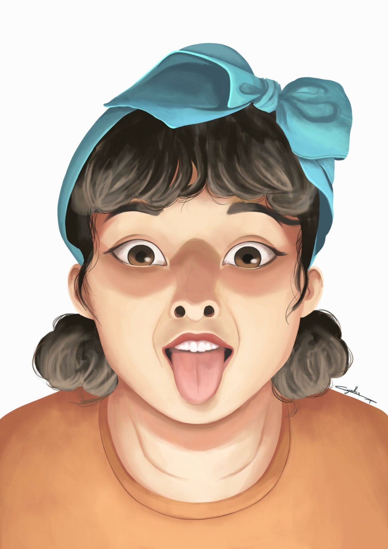 Portrait d’une enfant par l’illustratrice Cynthia Artstudio, made by the illustrator