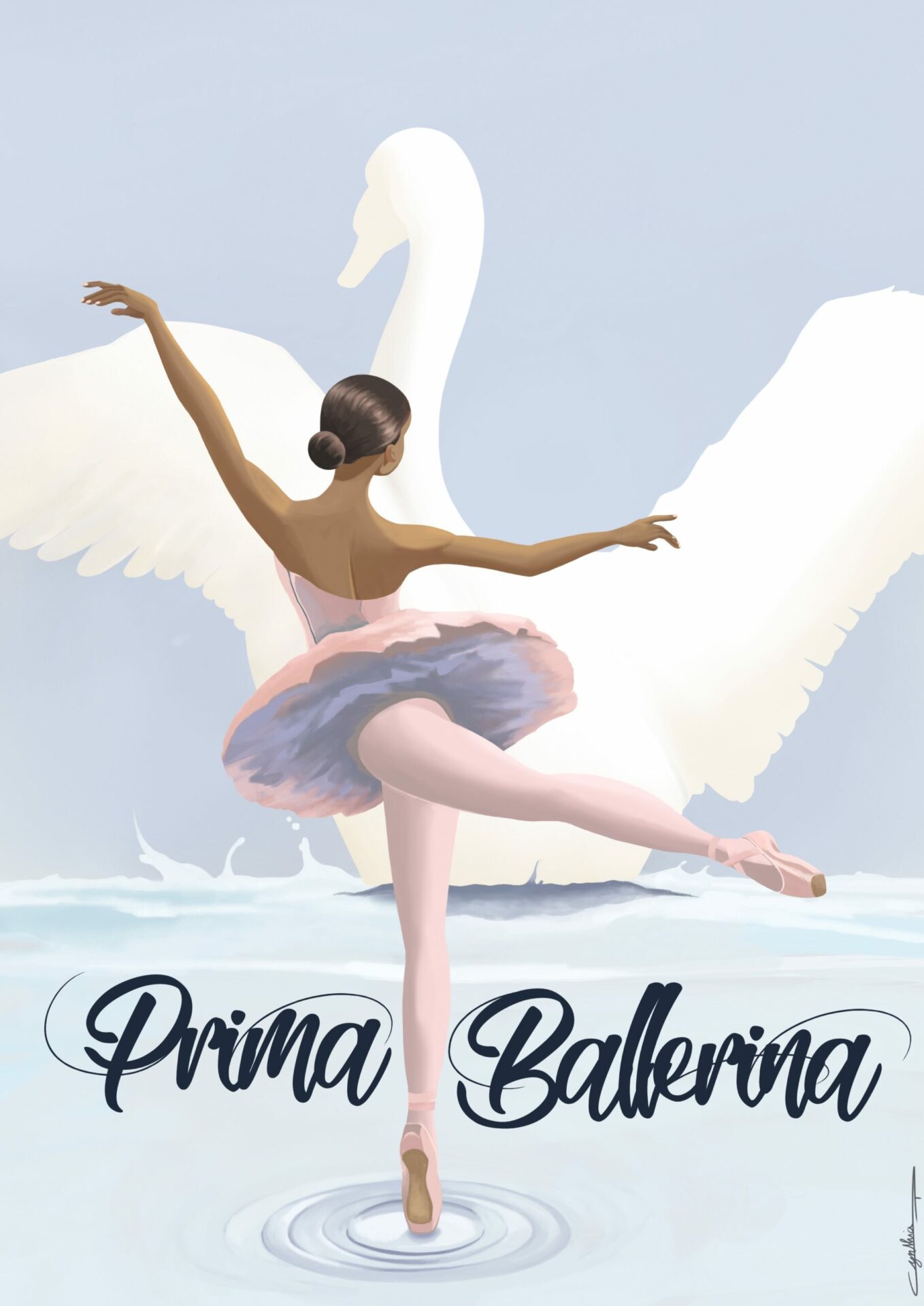 Teen book cover illustration, ballerina by Cynthia Artstudio