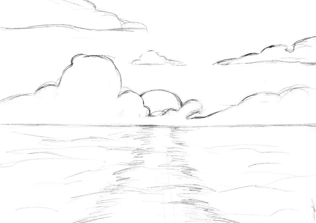 Croquis étape création d'une illustration fait par Cynthia Artstudio