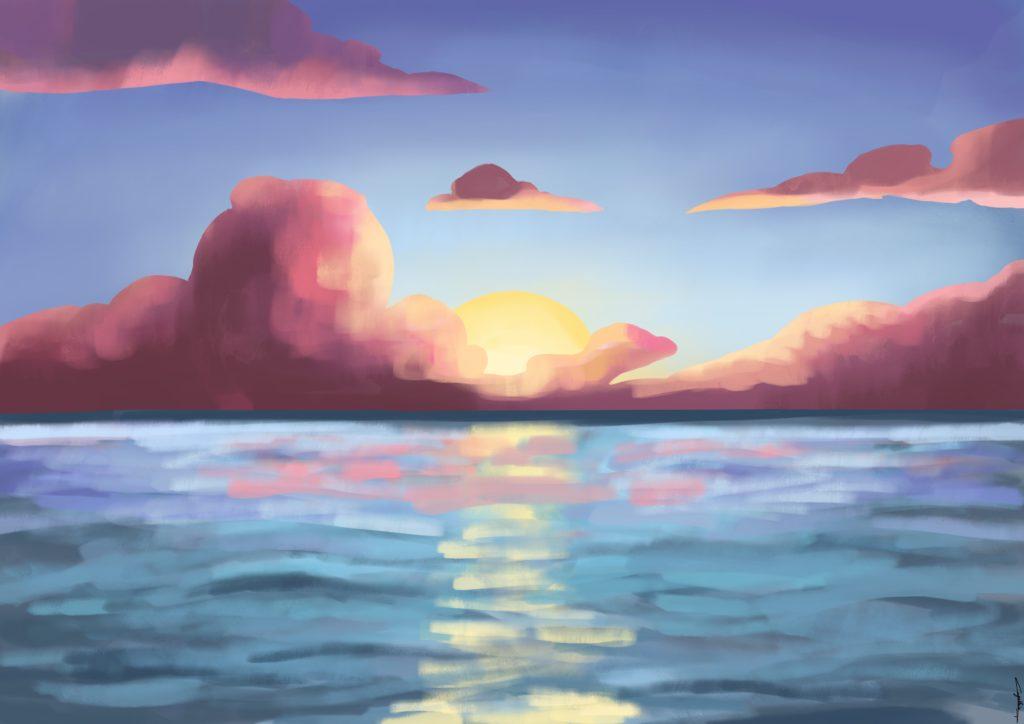 étape couleurs créer une illustration par l'illustratrice Cynthia Artstudio