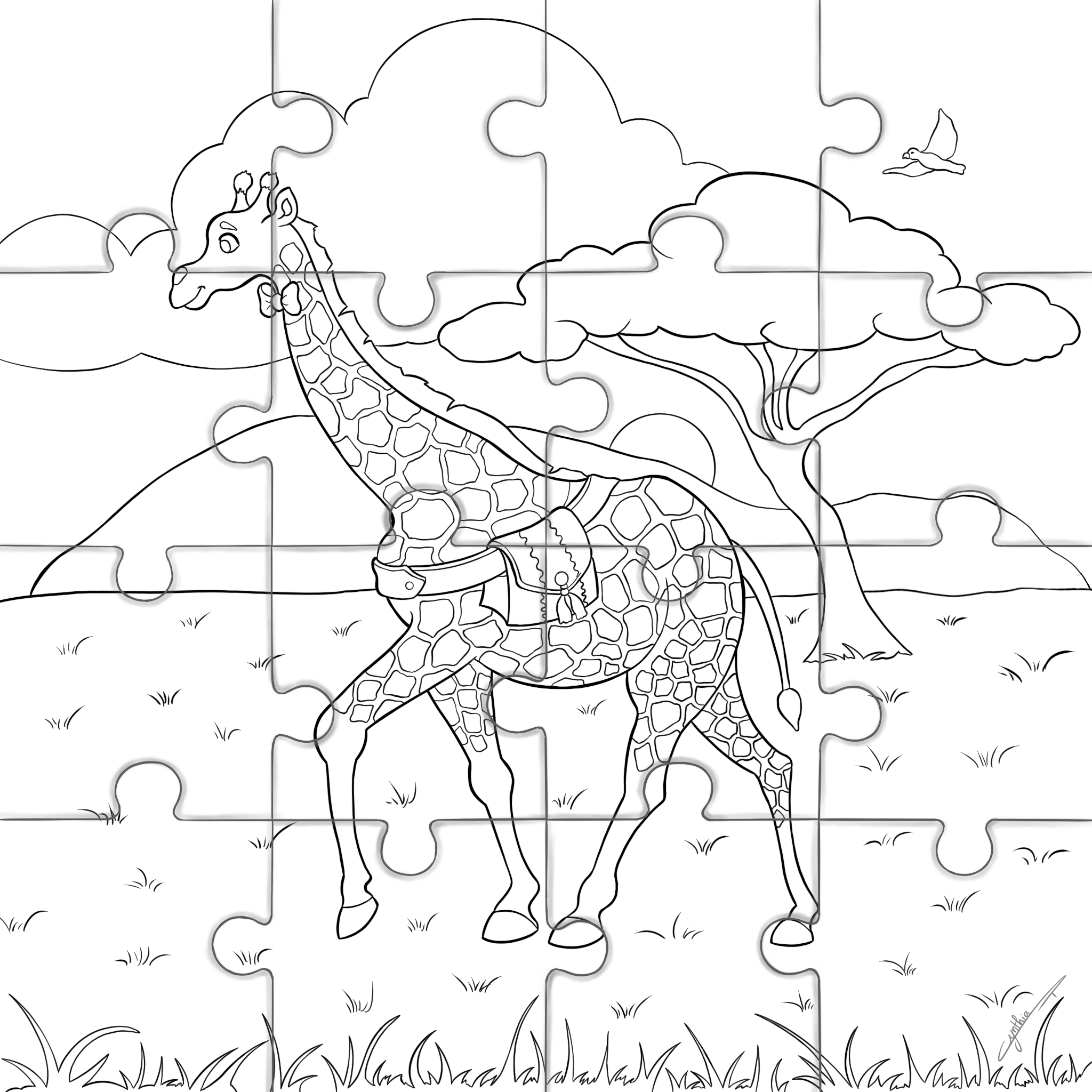 puzzle à colorier fait par Cynthia Artstudio