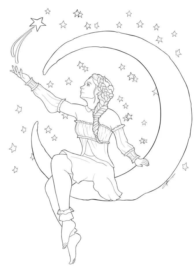 Coloriage fée fait par l'illustrateur de livre de coloriage Cynthia Artstudio
