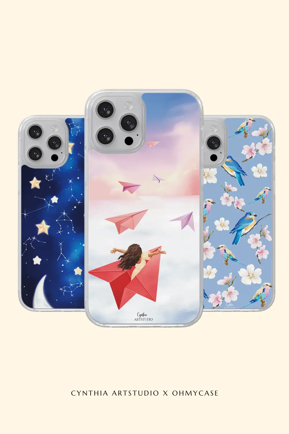 Coques Ohmycase fait par l'illustratrice Cynthia Artstudio