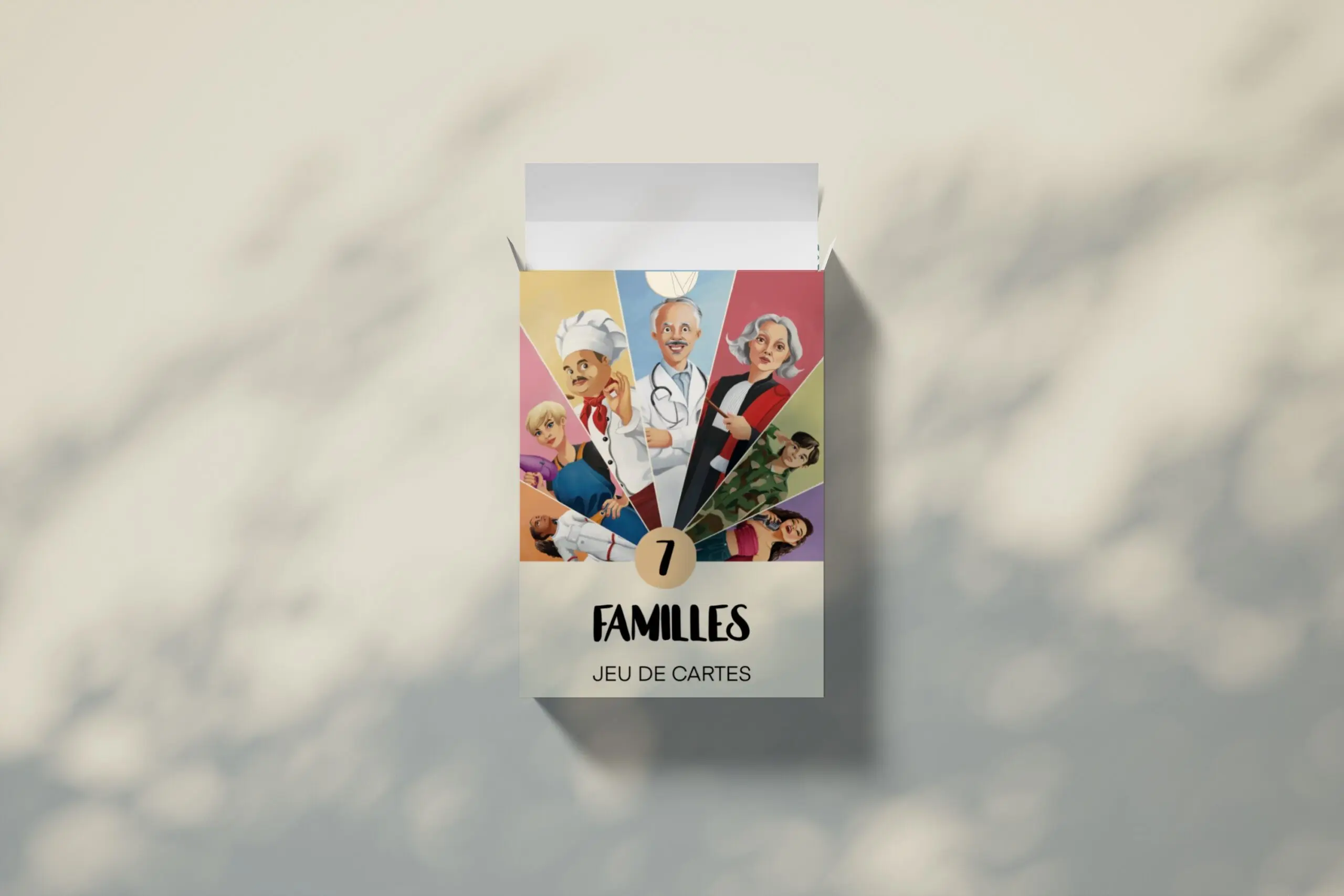 Jeu 7 familles par l'illustrateur de jeu de société Cynthia Artstudio