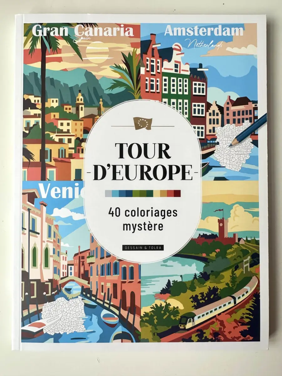 Livre coloriage mystère Tour d'Europe